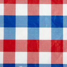 70&#34; Round Red  White and Blue Americana Checkered Vinyl Tablecloth Contemporary Home Living