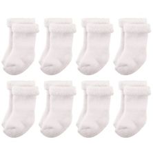 Носки Hudson Baby Infant унисекс из хлопка с насыщенным содержанием хлопка для новорожденных и махровые носки, белые махровые Hudson Baby