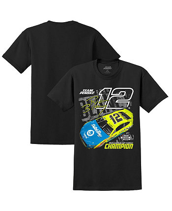 Мужская черная футболка с официальным автомобилем чемпиона серии NASCAR Cup 2023 Ryan Blaney 2023 Team Penske