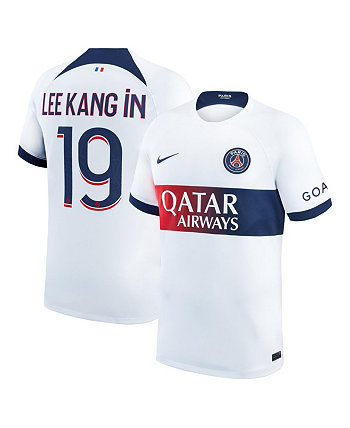 Мужская футболка Lee Kang In White Paris Saint-Germain 2023/24, реплика игрока на выездном стадионе Nike