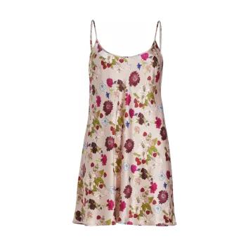 Шелковое мини-платье без рукавов с цветочным принтом La Perla