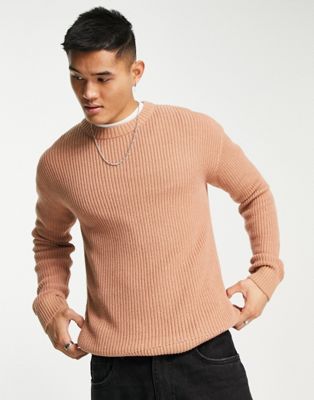 Темно-розовый свитер оверсайз в рубчик ADPT ADPT