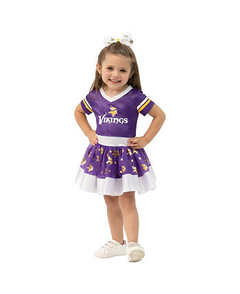 Toddler Girls Purple Minnesota Vikings Tutu Tailgate Game Day V-Neck Costume Jerry Leigh