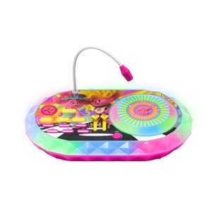 eKids Trolls Band Together DJ Party Mixer Turntable Toy with Built in Microphone for Kids, for Fans of Trolls Toys for Girls EKids