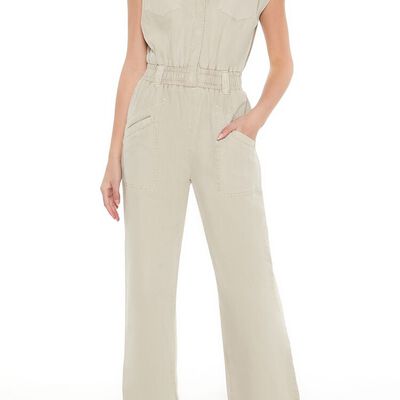 Twill Wide-Leg Jumpsuit Forever21