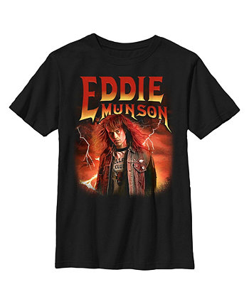 Boy's Stranger Things Eddie Munson Metalhead  Child T-Shirt Netflix