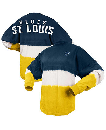 Женская темно-сине-золотая футболка с длинным рукавом и омбре St. Louis Blues Spirit Jersey