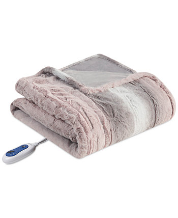 Двустороннее большое одеяло Beauty rest Zuri размером 50 x 70 дюймов с электроприводом из искусственного меха Beautyrest