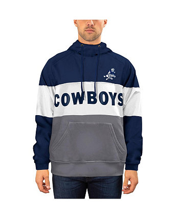 Мужской темно-синий и белый флисовый пуловер Joe в стиле ретро с капюшоном Dallas Cowboys New Era