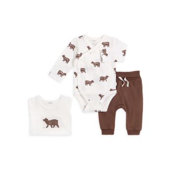 Боди из 3-х частей Bear Cub для новорожденного мальчика &amp;amp;amp;amp;amp;amp;amp; Комплект спортивных штанов Firsts by Petit Lem
