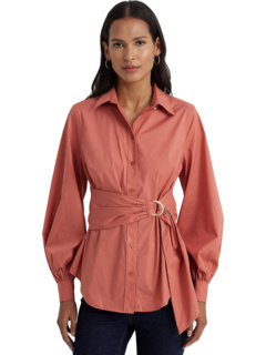 Женская Хлопковая Рубашка с Завязками LAUREN Ralph Lauren LAUREN Ralph Lauren