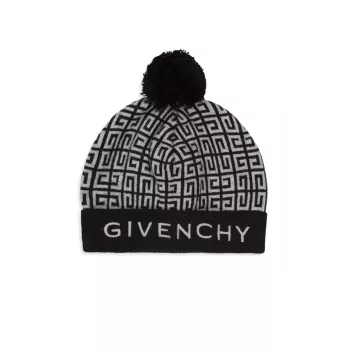 Жаккардовая вязаная шапка с логотипом Givenchy