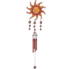 FC Design 31&#34; L Wind Chime Copper & Gem Sun Face Hanging Wind Chime Perfect Gifts for Holiday F.C Design