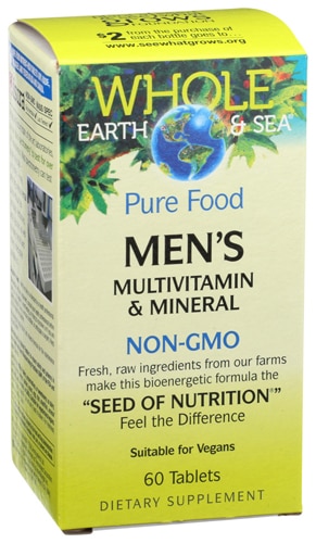 Мужские мультивитамины и минералы Whole Earth & Sea, 60 таблеток Natural Factors