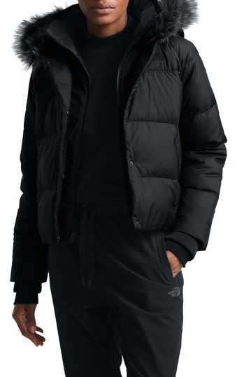 Deallo quilted faux fur trim crop jacket 2025