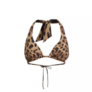 Леопардовый бикини-топ с бретелькой на бретельках Dolce & Gabbana