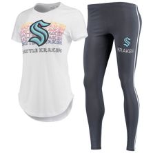 Женский комплект Concepts Sport, белый / серый цвет, футболка и леггинсы Seattle Kraken Sonata Unbranded