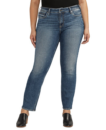 Джинсовые джинсы прямого кроя с пышной посадкой размера плюс Suki Silver Jeans Co.