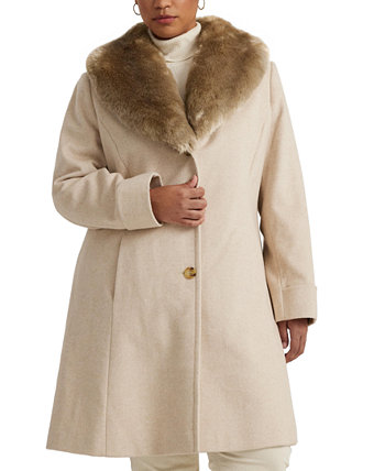 Женское пальто больших размеров с отделкой из искусственного меха Ralph Lauren