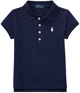 Polo Ralph Lauren Kids Baby Girl's Short Sleeve Mesh Polo Shirt (Toddler) White Polo Ralph Lauren