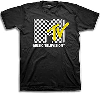 MTV Mens Shirt with Checkerboard - #TBT Mens 1980's 1990'S Clothing - I Want My Music Television T-Shirt Mtv