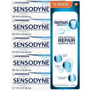 Sensodyne Repair & Protect Deep Repair Mint Toothpaste 3.4 Ounce (5 Pack) Sensodyne