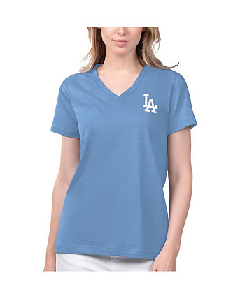 Женская голубая футболка с v-образным вырезом Los Angeles Dodgers Game Time Margaritaville