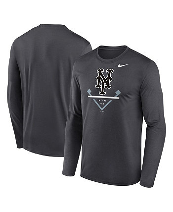 Мужская футболка с длинным рукавом антрацитового цвета New York Mets Icon Legend Performance Nike