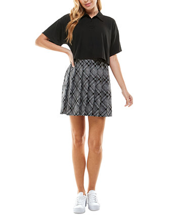 Juniors' Two-Piece Printed-Skirt Dress Kingston Grey