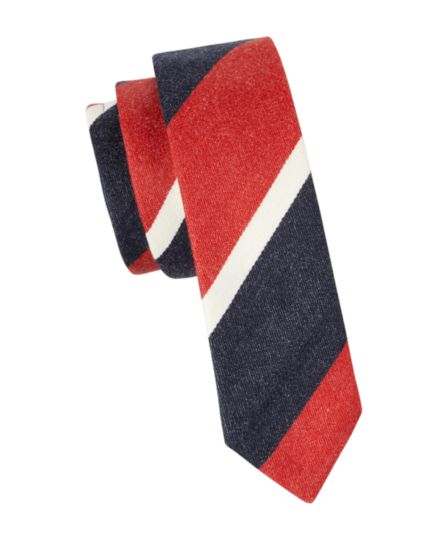 Полосатый галстук из смесовой шерсти THOM BROWNE