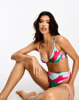 ASOS DESIGN mix and match underwired bikini top in bold abstract print  ASOS DESIGN