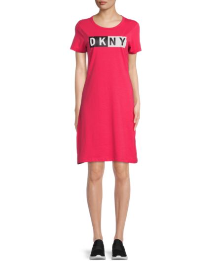 Graphic Stretch-Cotton T-Shirt Dress DKNY Sport