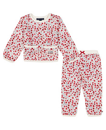 Baby Girl Ditsy Floral Diamond Quilted Sweatsuit 2-Piece Set Tommy Hilfiger