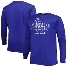 Men's Royal Los Angeles Dodgers Big & Tall Long Sleeve T-Shirt Profile
