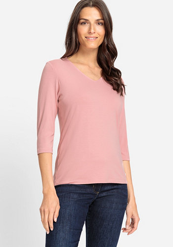 Women's Viscose Blend V-Neck T-Shirt Olsen