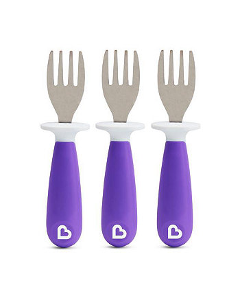 Raise Toddler 3 Piece Fork Set, Ergonomic design, Purple Munchkin