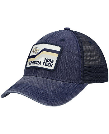 Men's Navy Georgia Tech Yellow Jackets Sun & Bars Dashboard Trucker Snapback Hat Legacy Athletic