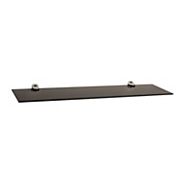 Glass Floating Shelf With Chrome Brackets 24 X 6" Danya B