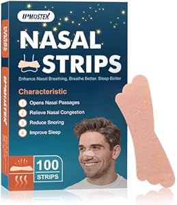 100Pcs Nasal Strips for Snoring, Extra Strength Nose Strips Breathing, Nose Tape for Sports and Sleep, Anti Snoring Strips Help Stop Snoring and Nasal Congestion Relief UPMOSTEK