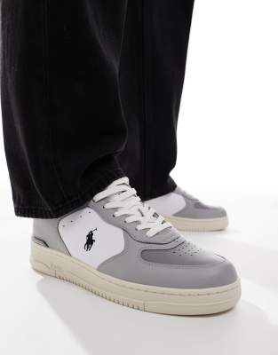 Polo Ralph Lauren masters court sneakers in gray and white Polo Ralph Lauren