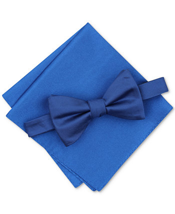 Мужской нагрудный платок с однотонной текстурой и галстук-бабочка, созданные для Macy's Alfani