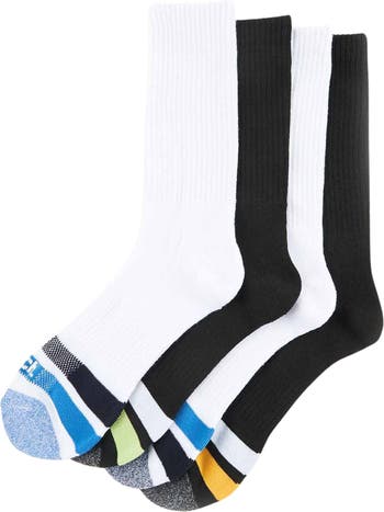 Contrast Cushion Crew Socks - Pack of 4 Bench.