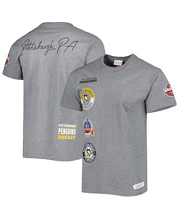Мужская футболка Heather Grey Pittsburgh Penguins City Collection Mitchell & Ness