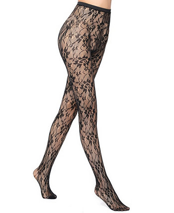 Women's Floral Fishnet Tights Stems