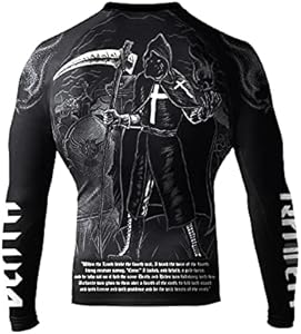 Raven Fightwear Men's Four Horsemen of The Apocalypse Death BJJ Rash Guard MMA Black Edition Raven Fightwear