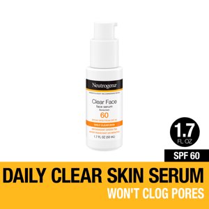 Neutrogena Clear Face Serum Sunscreen Lotion with Green Tea, SPF 60, 1.7 fl oz Neutrogena