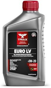 Масло двигателя TRIAX Euro LV 0W-20, полностью синтетическое PAO/Ester, совместимо с BMW LL-12+, LL-17+, MB 229.71, VW 508.00/509.00 (0.946 л) Triax