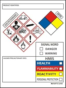 Этикетки данных SDS OSHA 10 x 7,5 см для безопасного обращения с химикатами | Рулон из 100 наклеек MSDS с пиктограммами GHS и перфорированными краями Merhoff & Larkin