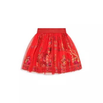Little Girl's &amp; Girl's Disney Printed Tulle Skirt Camilla