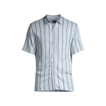 Pacifica Striped Button-Front Shirt Vince